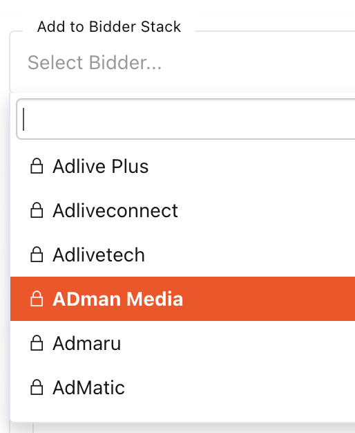 Adelerate bidder stack selector for connecting multiple SSP demand partners